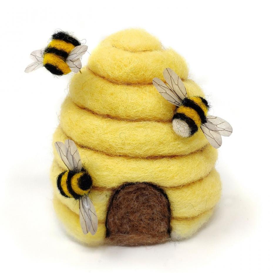 The Crafty Kit Company's Bee Hive Needle Felting Kit - completed project